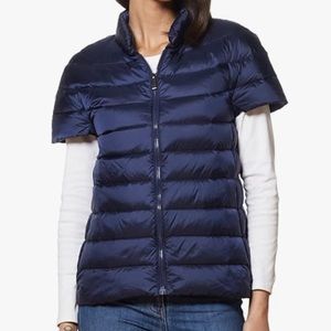 Martha Stewart short sleeve navy puffer jacket size medium NWT